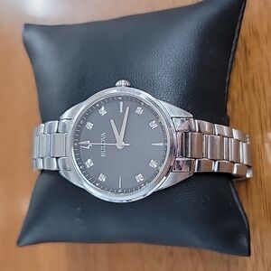 Bulova Sutton Ladies Diamond Indices Black Dial 33mm Watch ( Read Description)